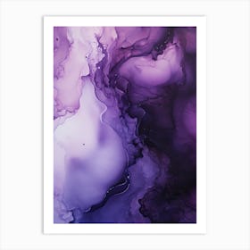 Purple And Black Flow Asbtract Painting 2 Art Print