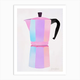 Mocca Coffee Pastel Neon Art Print