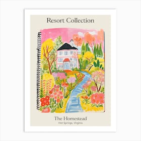 Poster Of The Homestead   Hot Springs, Virginia   Resort Collection Storybook Illustration 2 Art Print