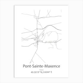 Pont Sainte Maxence,France Minimalist Map Art Print