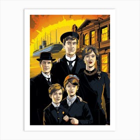Titanic Family Boarding Pop Art 1 Art Print