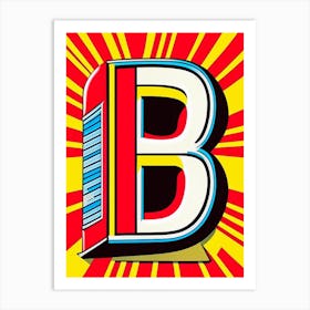 B, Letter, Alphabet Comic 8 Art Print