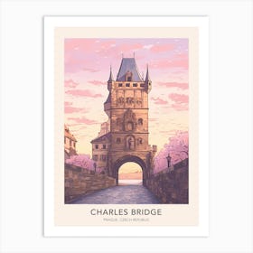 Charles Bridge Prague Czech Republic 2 Travel Poster Art Print