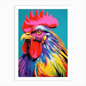 Andy Warhol Style Bird Rooster 3 Art Print
