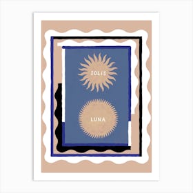 Solis Luna Brown & Blue Art Print