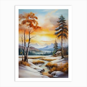 Winter Sunset 14 Art Print