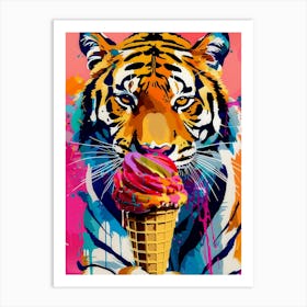 Ice Cream Tiger Art Print