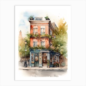 Greenwich Village Neighborhood, Watercolour 1 Art Print