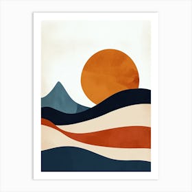 Sunset In The Mountains, Scandinavian Simplicity Art Print