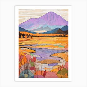 Mount Katahdin United States 2 Colourful Mountain Illustration Art Print