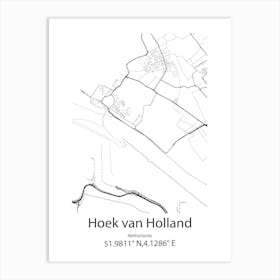 Hoek Van Holland,Netherlands Minimalist Map Art Print