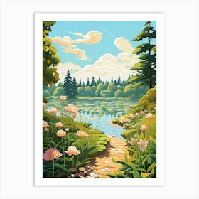 Vandusen Botanical Garden Canada Illustration 3  Art Print