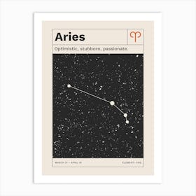 Aries Zodiac Sign Constellation Art Print