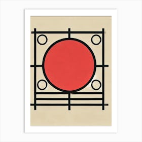 bauhaus Red Sun poster Art Print