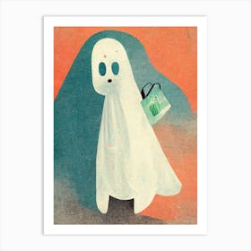 Bedsheet Ghost Back To School Art Print