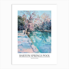 Barton Springs Pool Austin Texas Oil Painting 1 Poster Art Print