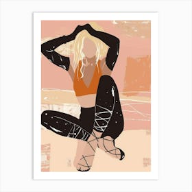 Girl In Yoga Pose Art Print