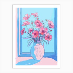 Pink Flowers In A Vase 10 Art Print