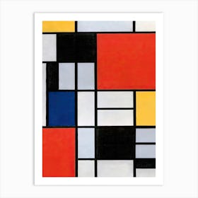 Composition With Red, Yellow, Blue, And Black 1, Piet Mondrian Art Print