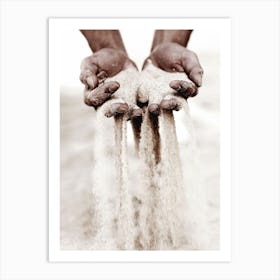 Hands Pouring Sand Art Print