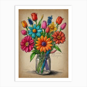 Flowers In A Vase 2 Art Print