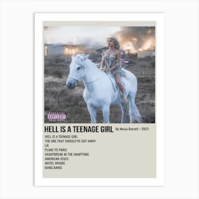 Hell Is A Teenage Girl By Nessa Barrett 2023 Poster 1 Art Print