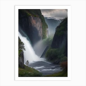 Mardalsfossen, Norway Realistic Photograph (1) Art Print