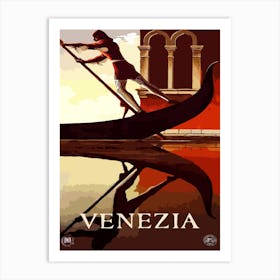Gondolier Form Venice, Italy Art Print