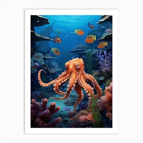 Curious Octopus 1 Art Print