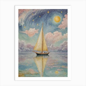 Cosmic Sailboat Art Print