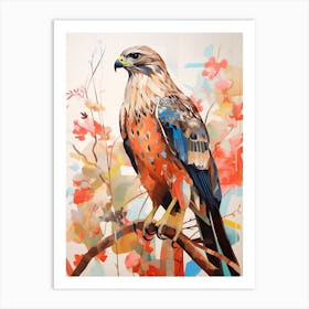 Bird Painting Collage Red Tailed Hawk 2 Art Print