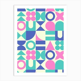 Pop Art Mid Century Retro Geometric Shapes Art Print