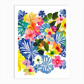 Daisies Modern Colourful Flower Art Print