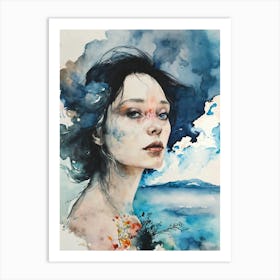 Watercolor Of A Woman 1 Art Print