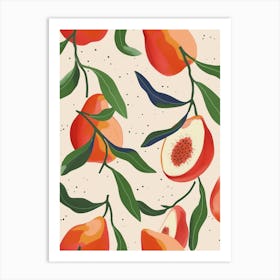 Peach Pattern Illustration 2 Art Print