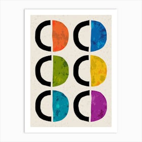 Colorful Minimalist Geometric Design 1 Art Print