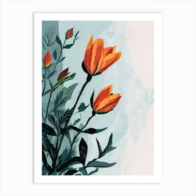 Orange Flowers 4 Art Print