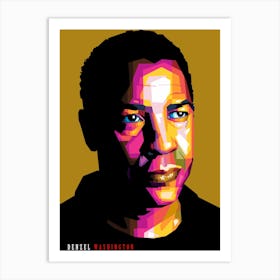 Denzel Washington in wpap Art Print