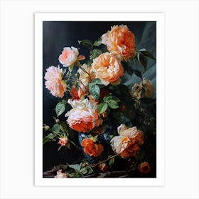 Baroque Floral Still Life Rose 8 Art Print
