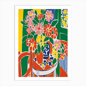 Flowers In A Vase Style Henri Matisse Art Print