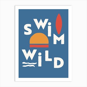 Wild Swim in the Ocean I Art Print