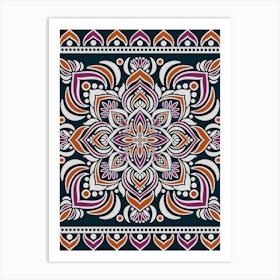 WA240021 - Vibrant Mandala with Purple and Orange - Colorful Bohemian Art Art Print