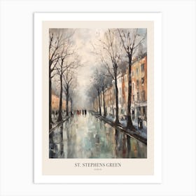 Winter City Park Poster St Stephens Green Dublin 2 Art Print