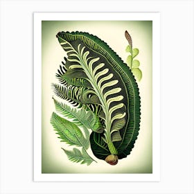 Tongue Fern Vintage Botanical Poster Art Print