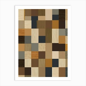 Patchwork Squares, American Quilting inspired Art, 1462 Art Print