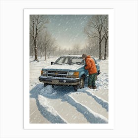 Car In The Snow Art Print