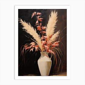 Bouquet Of Ornamental Grasses Flowers, Autumn Fall Florals Painting 3 Art Print