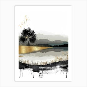 Gold And Black Canvas Print 72 Art Print