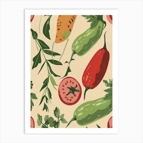 Vegetable Selection Pattern 2 Art Print