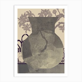 Abstract Still Life With Urn, Sepia, Collage No.12923-03 Art Print